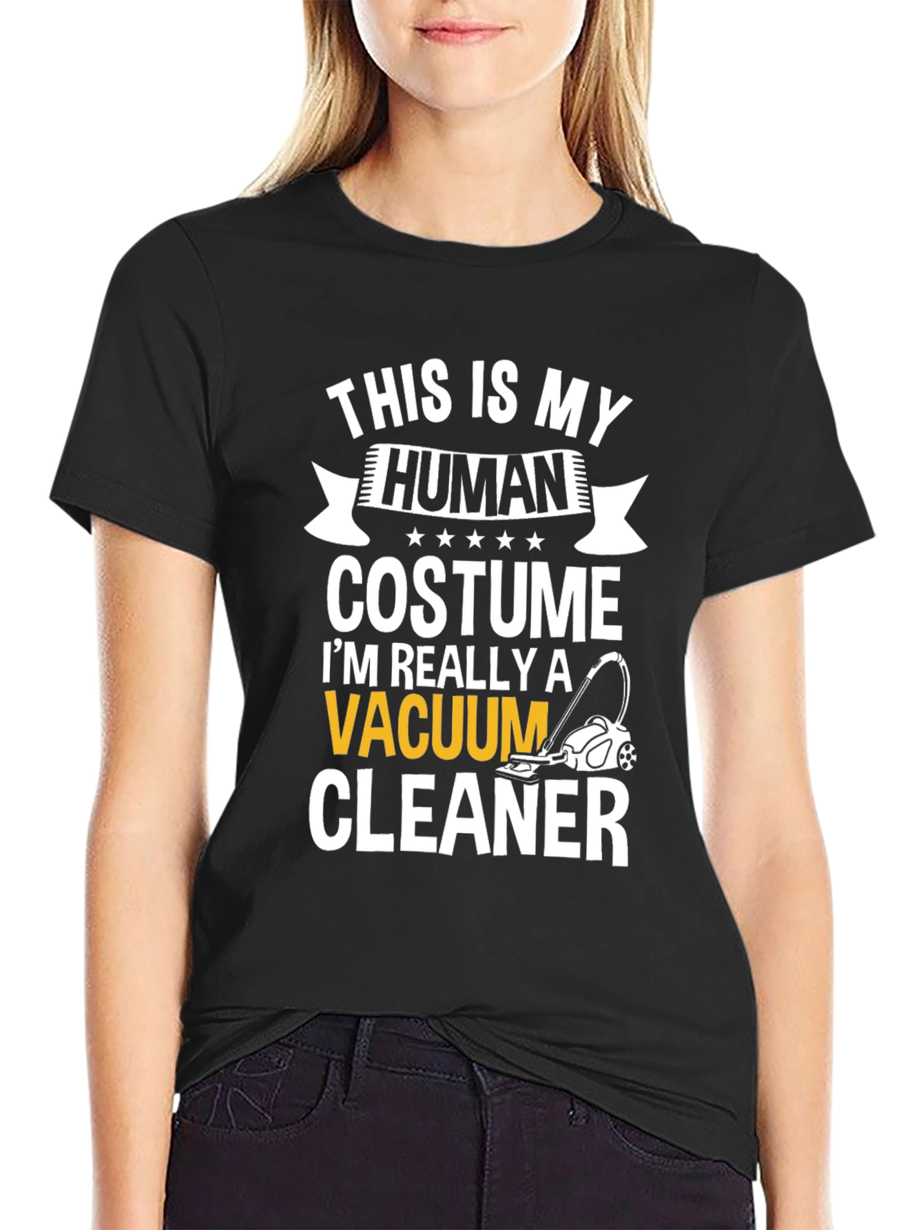 Human Costume Vacuum Cleaner T-Shirt Novelty Tee