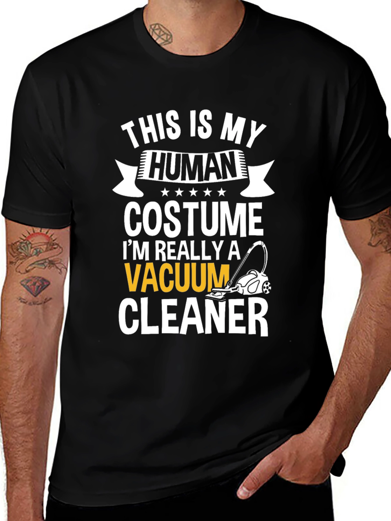Human Costume Vacuum Cleaner T-Shirt Novelty Tee