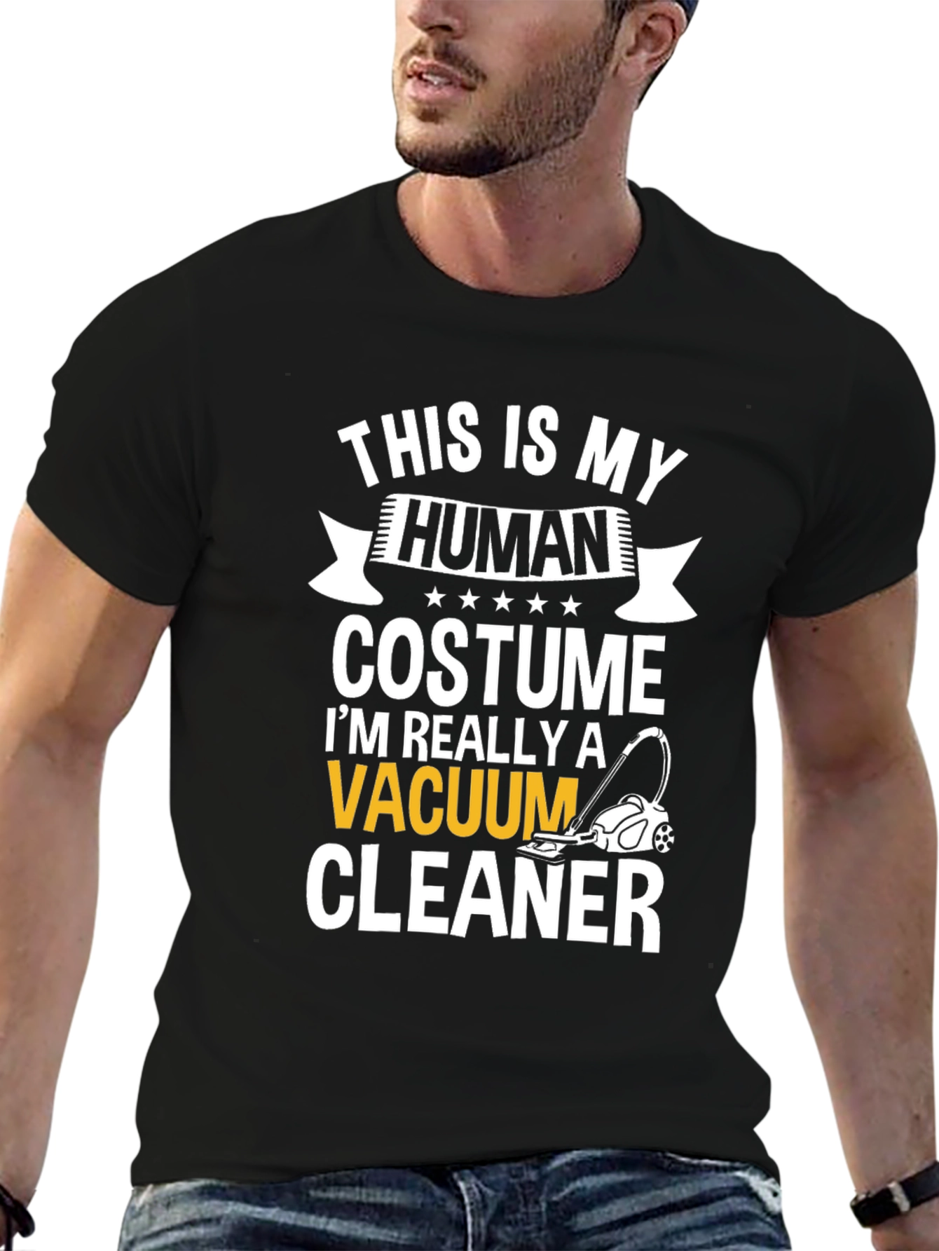 Human Costume Vacuum Cleaner T-Shirt Novelty Tee