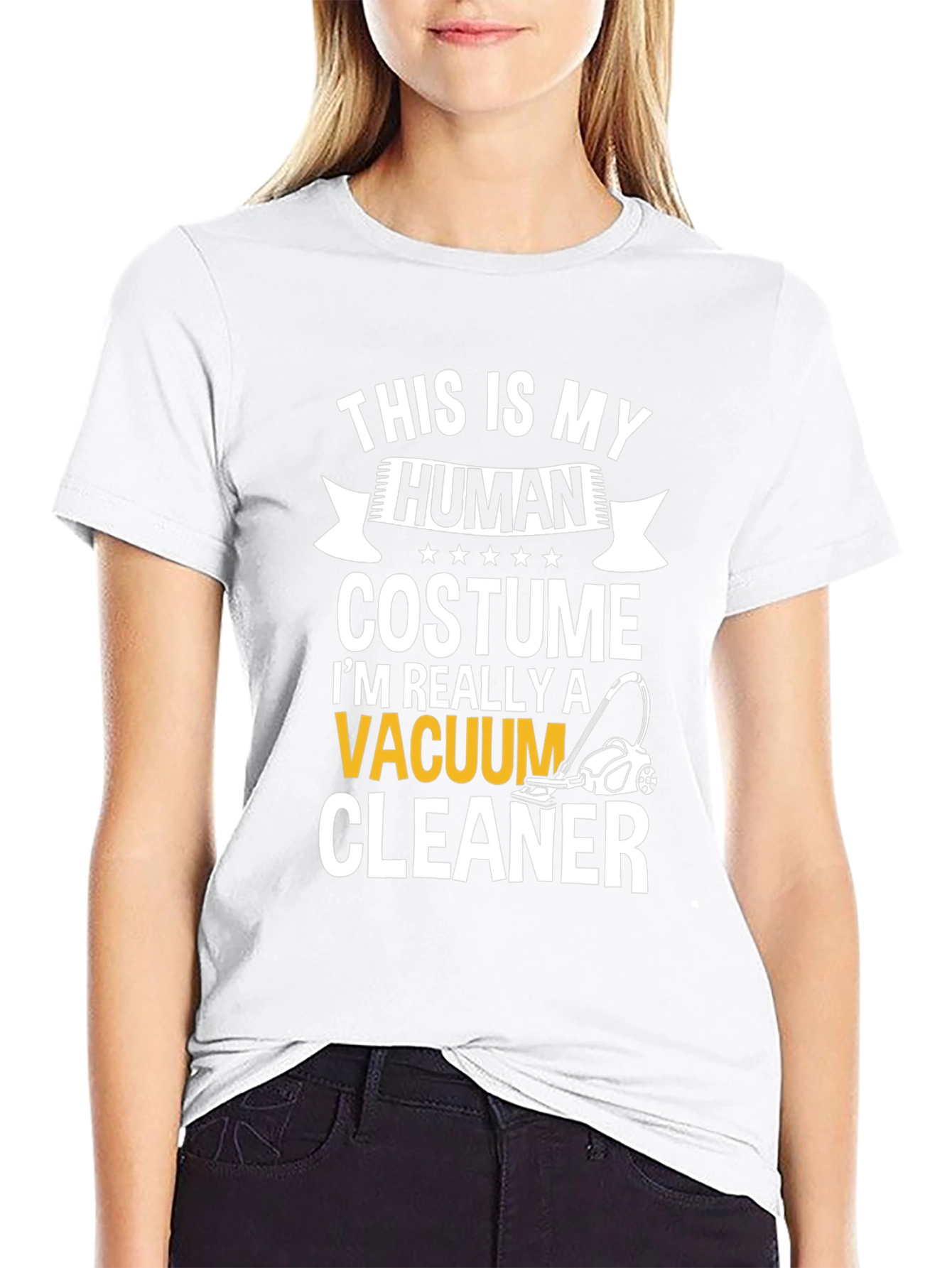 Human Costume Vacuum Cleaner T-Shirt Novelty Tee
