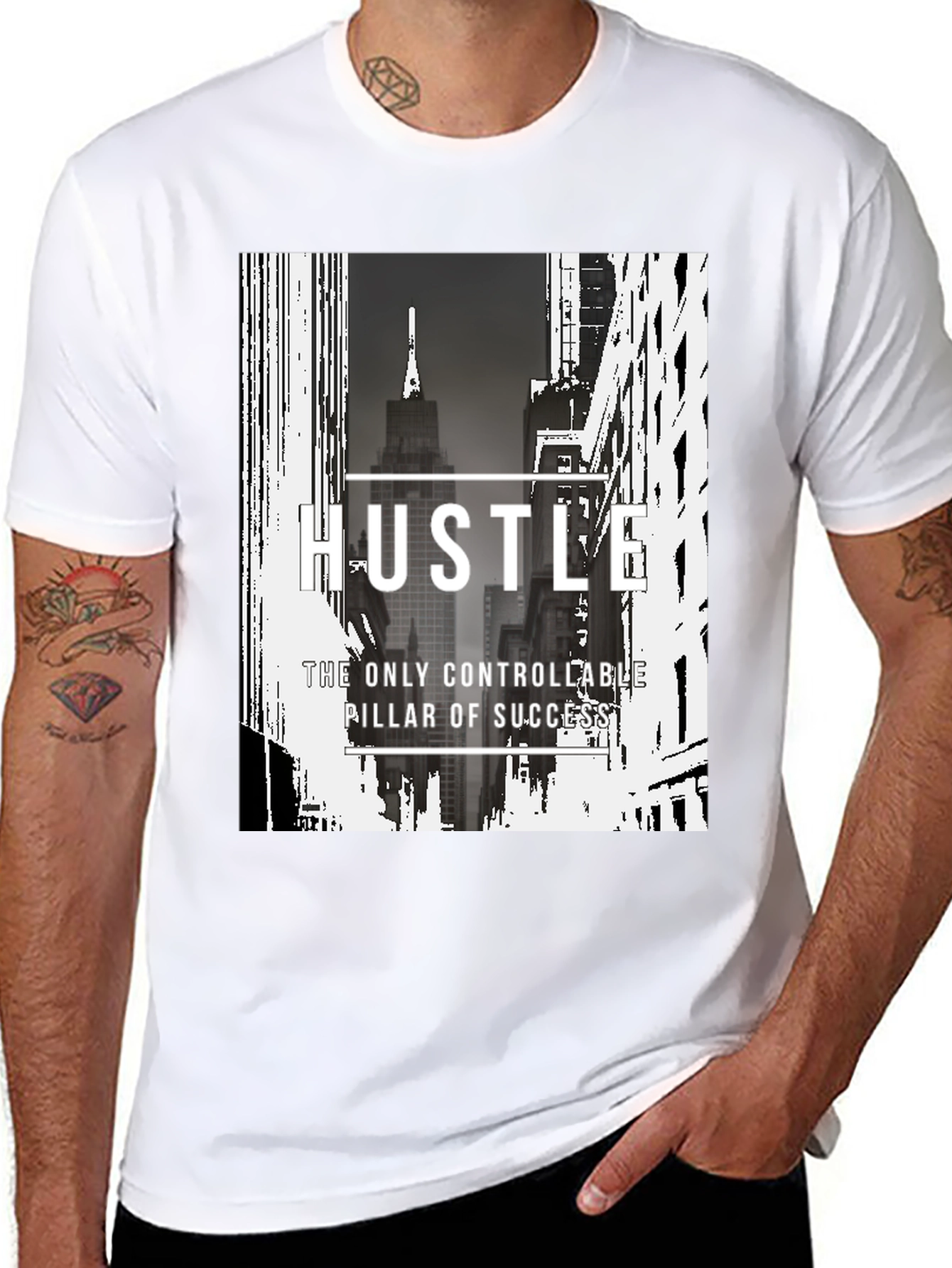 Hustle Graphic Tee - Black Urban Style Shirt