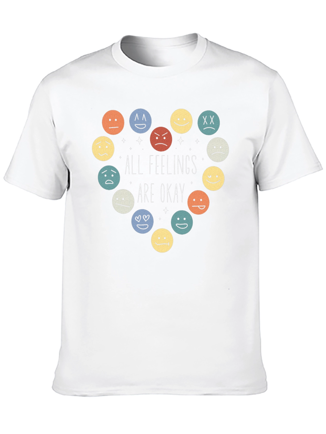 All Feelings Are Okay T-Shirt - Emoticon Heart