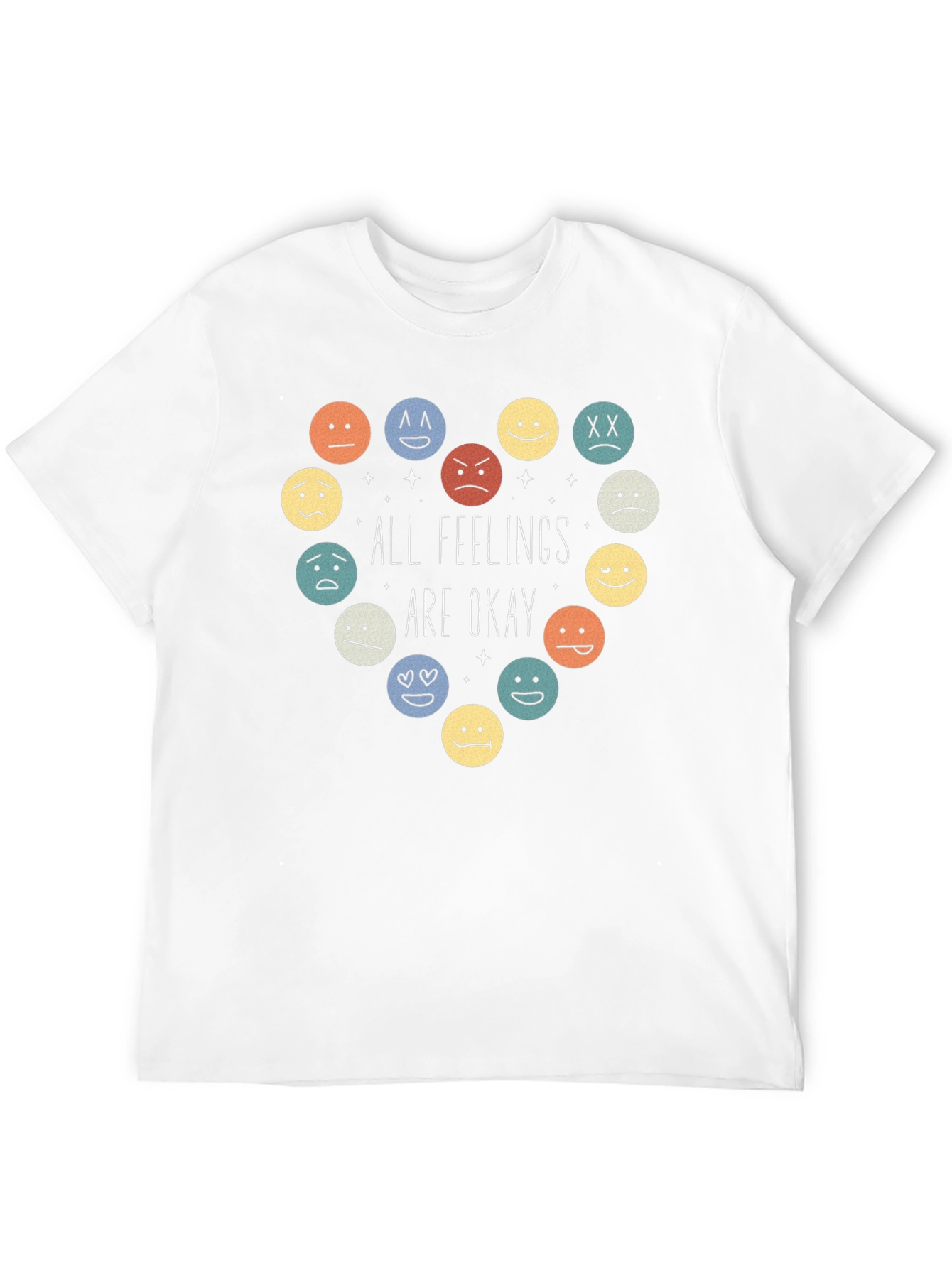 All Feelings Are Okay T-Shirt - Emoticon Heart