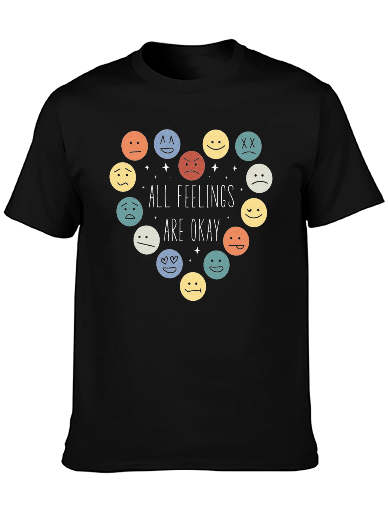 All Feelings Are Okay T-Shirt - Emoticon Heart