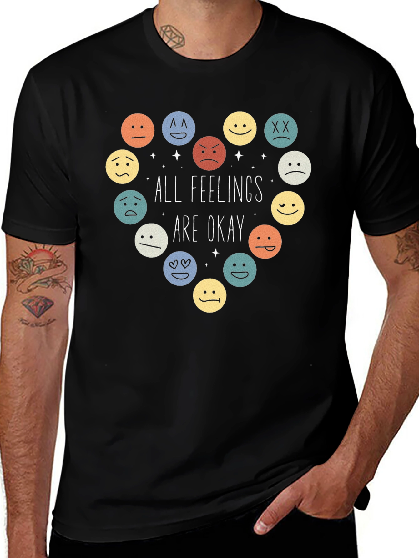 All Feelings Are Okay T-Shirt - Emoticon Heart