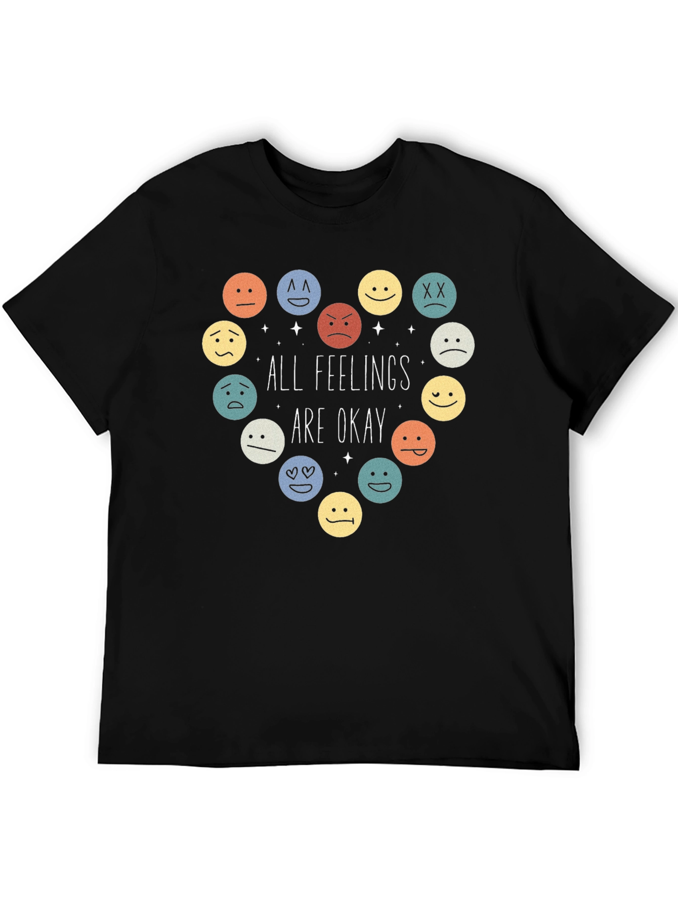 All Feelings Are Okay T-Shirt - Emoticon Heart