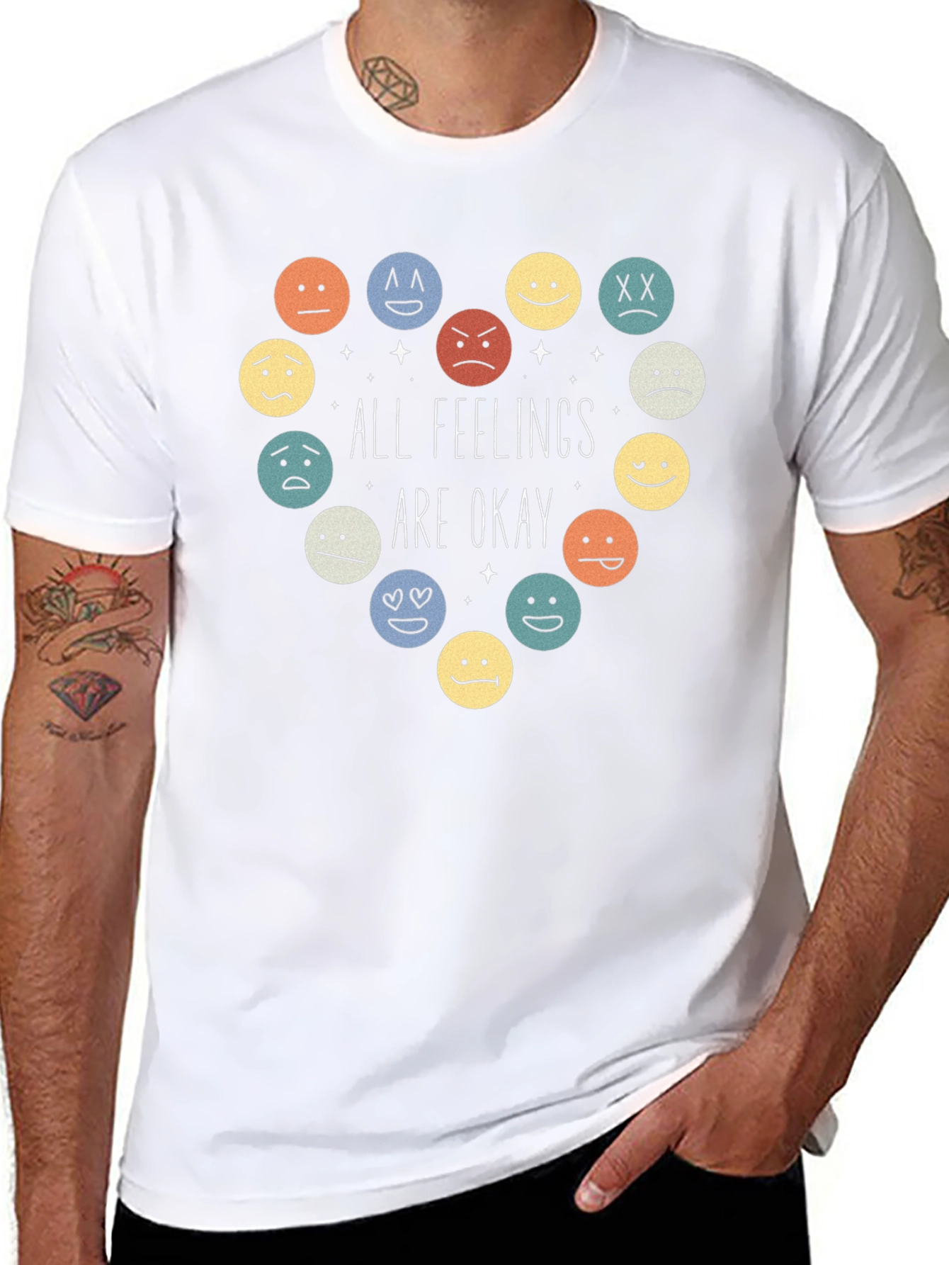 All Feelings Are Okay T-Shirt - Emoticon Heart