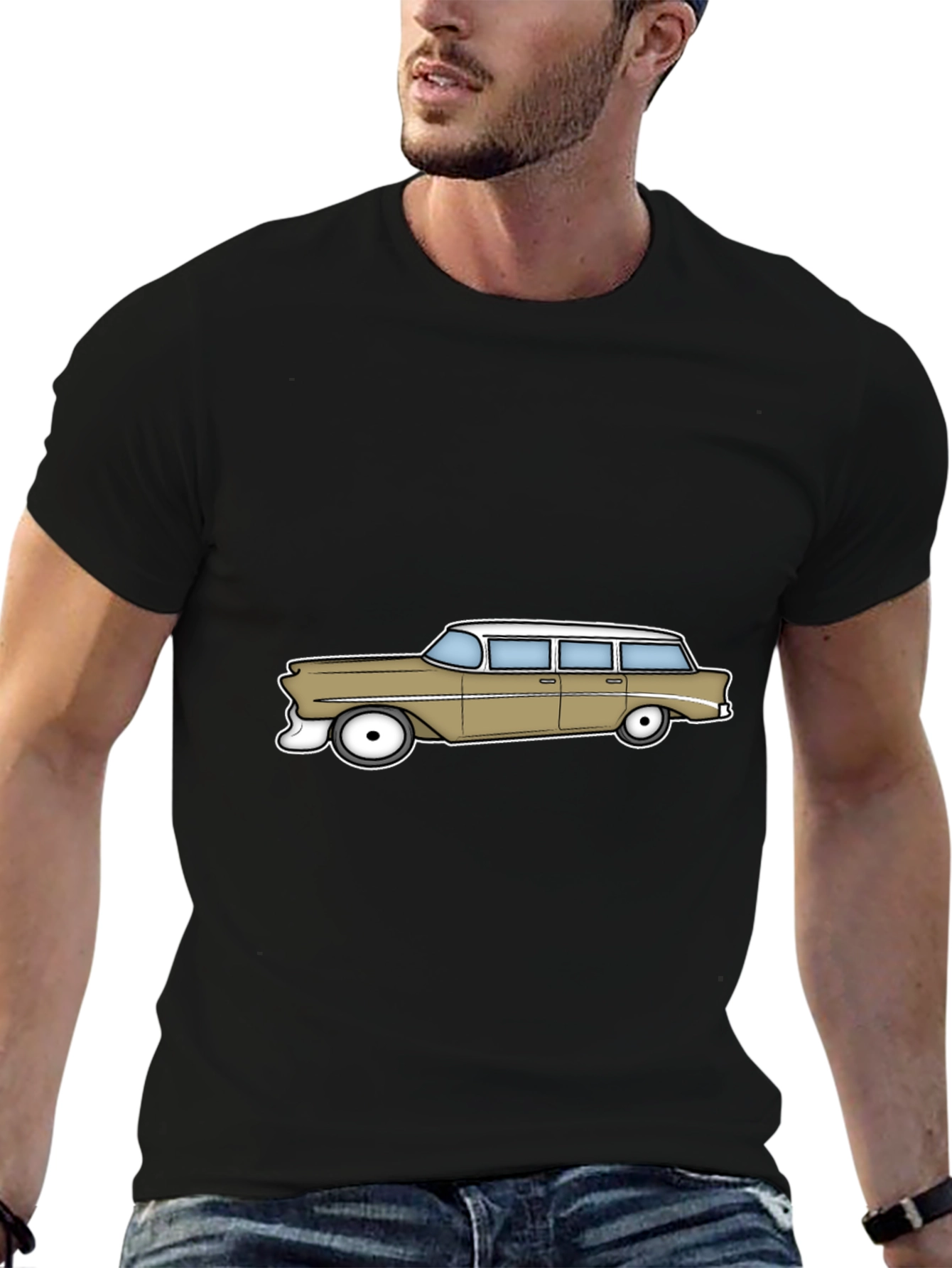 Retro Station Wagon Graphic Tee - Classic Car Style