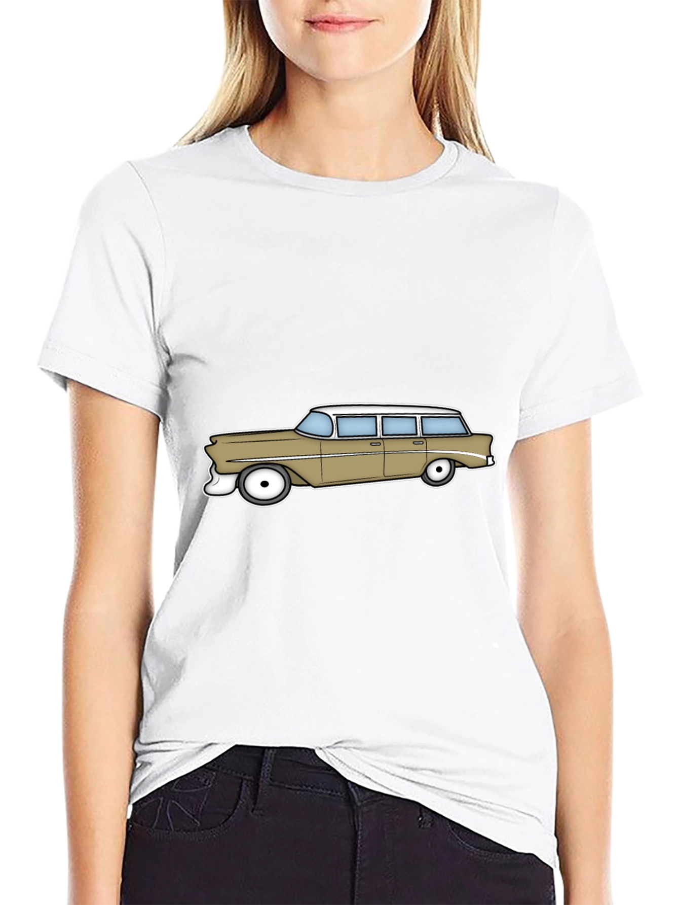 Retro Station Wagon Graphic Tee - Classic Car Style