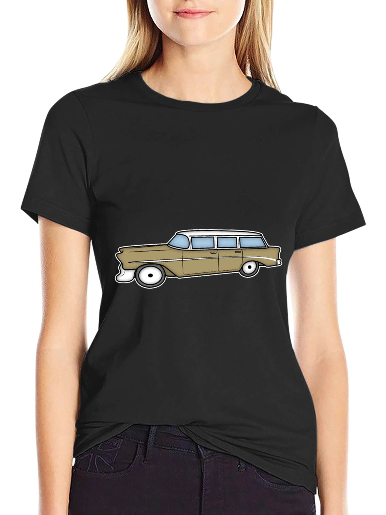 Retro Station Wagon Graphic Tee - Classic Car Style
