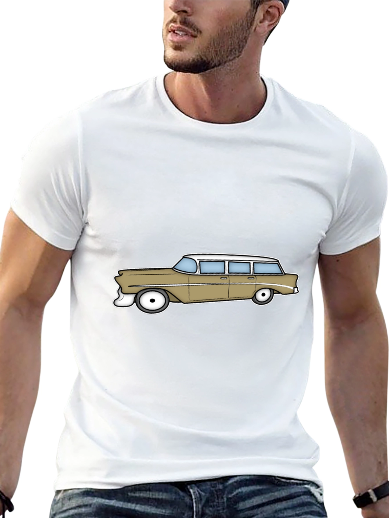 Retro Station Wagon Graphic Tee - Classic Car Style