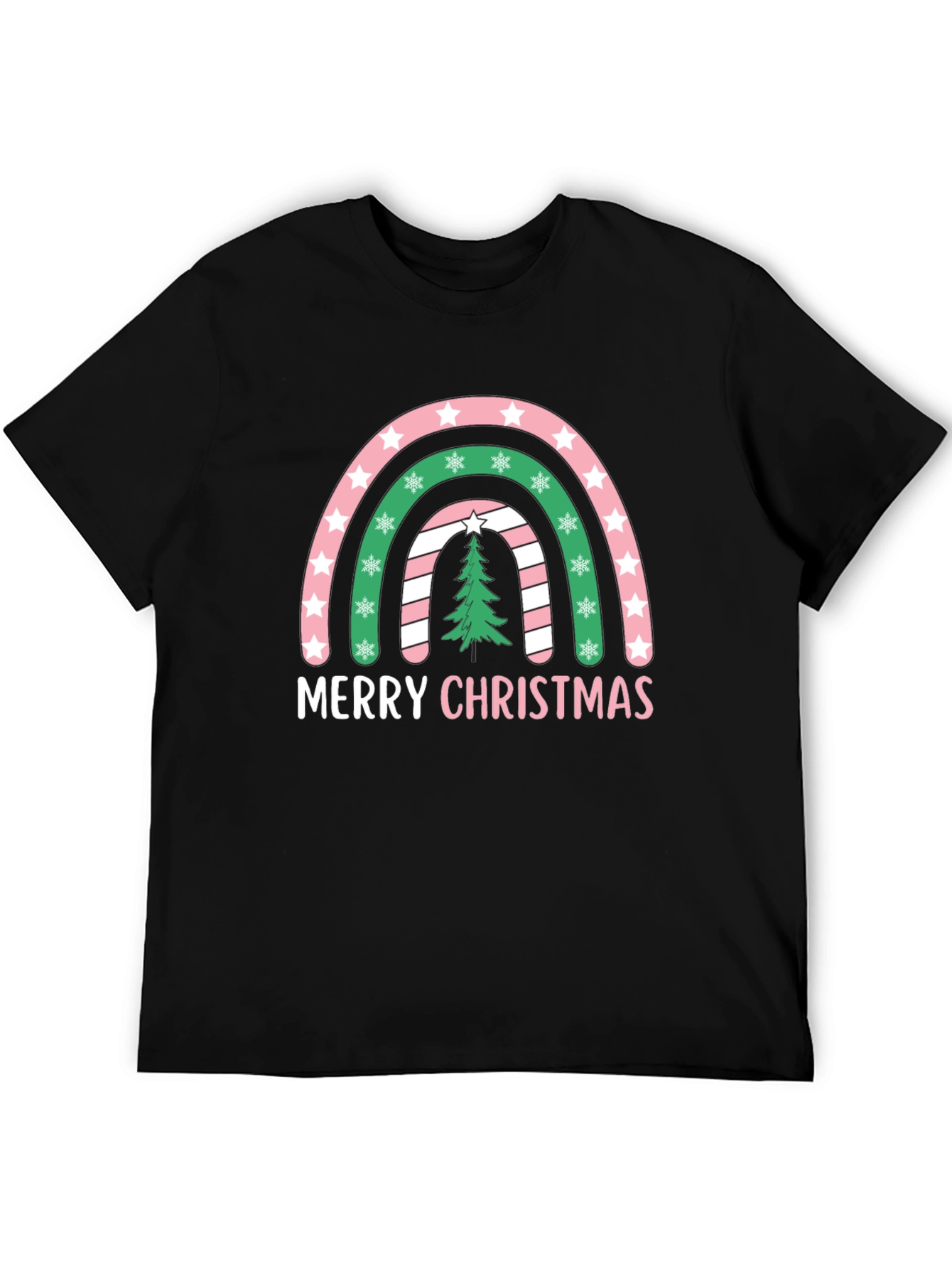 Merry Christmas Rainbow Graphic Tee