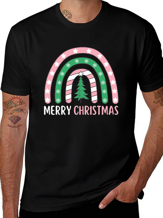 Merry Christmas Rainbow Graphic Tee