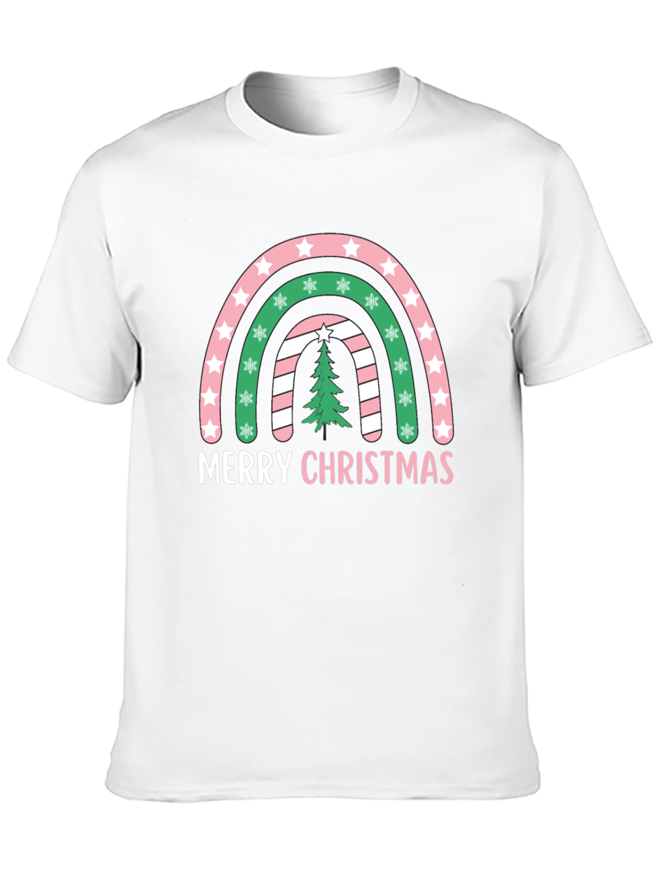 Merry Christmas Rainbow Graphic Tee