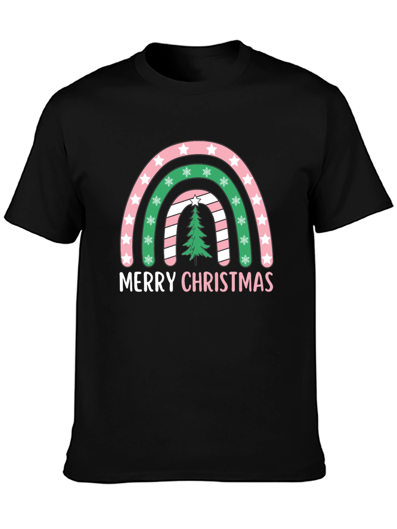 Merry Christmas Rainbow Graphic Tee