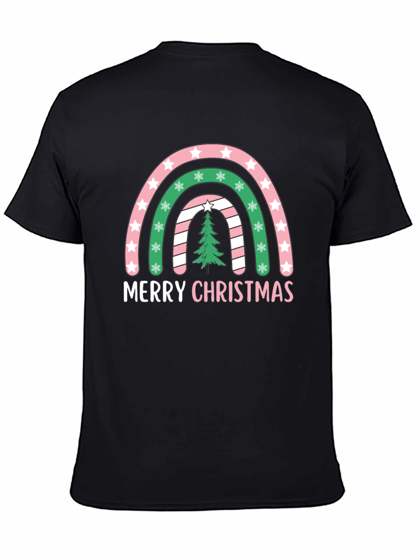 Merry Christmas Rainbow Graphic Tee