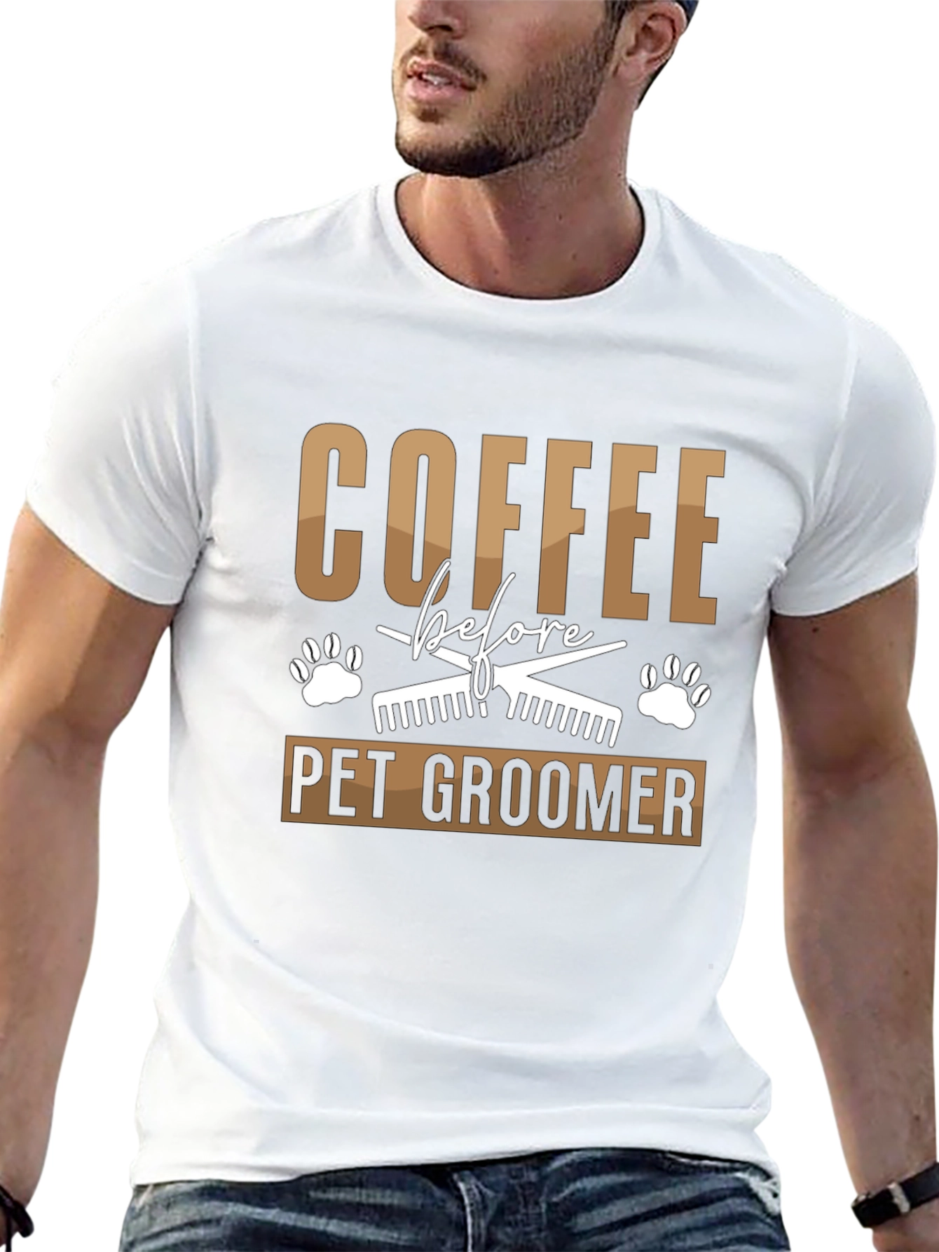 Coffee Before Pet Groomer Graphic Tee