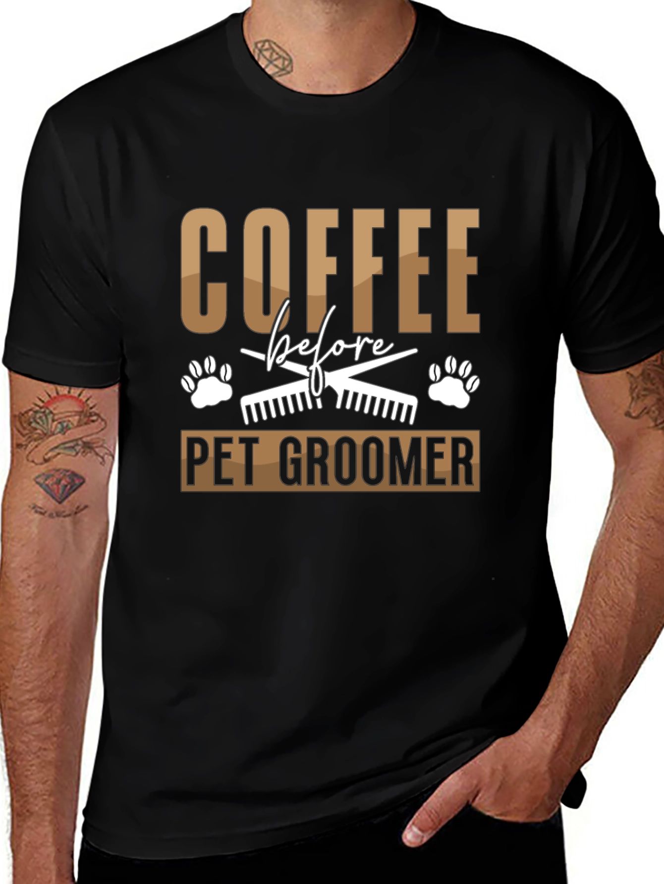 Coffee Before Pet Groomer Graphic Tee