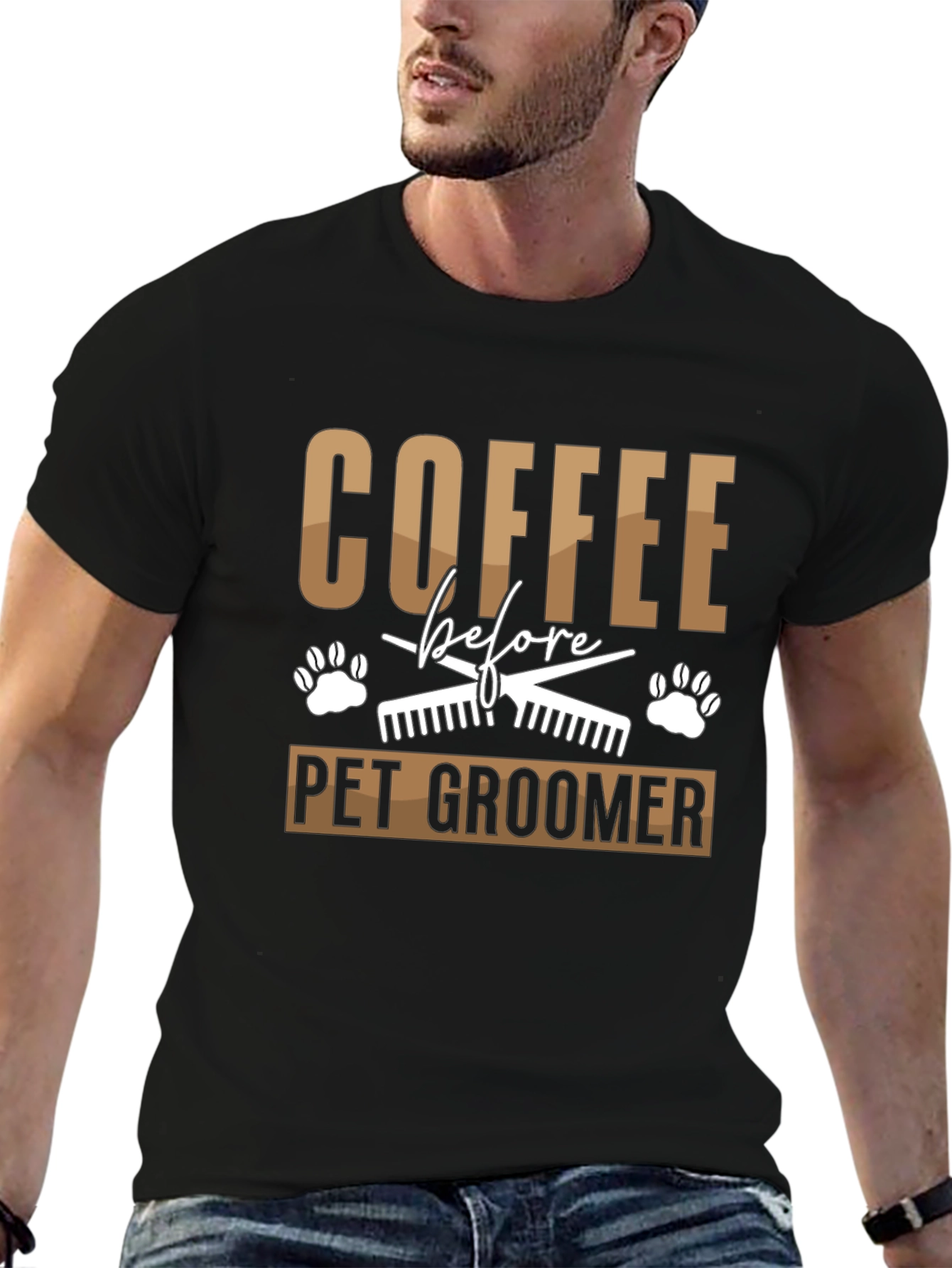 Coffee Before Pet Groomer Graphic Tee