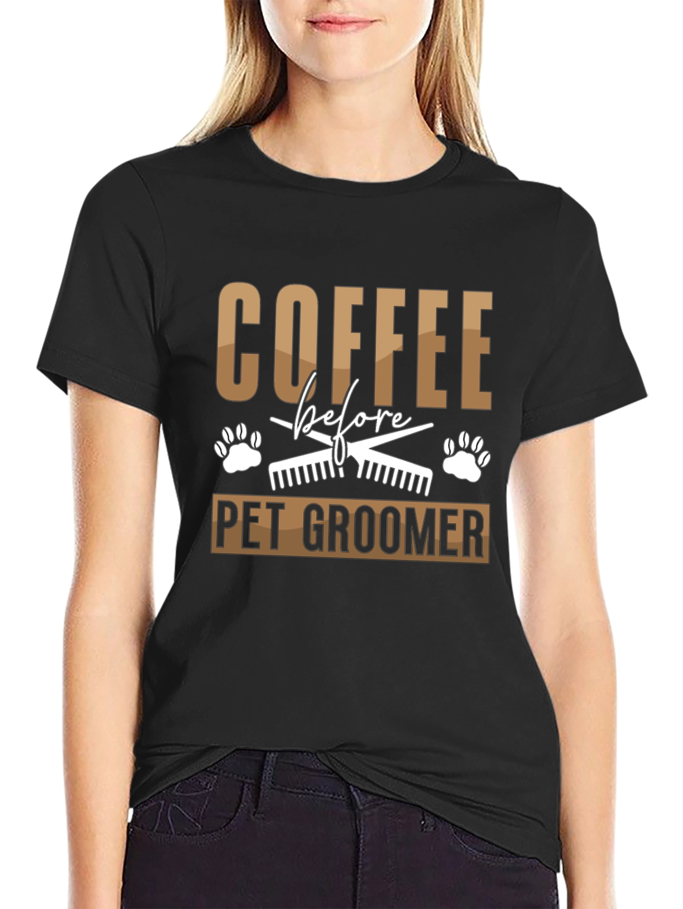 Coffee Before Pet Groomer Graphic Tee