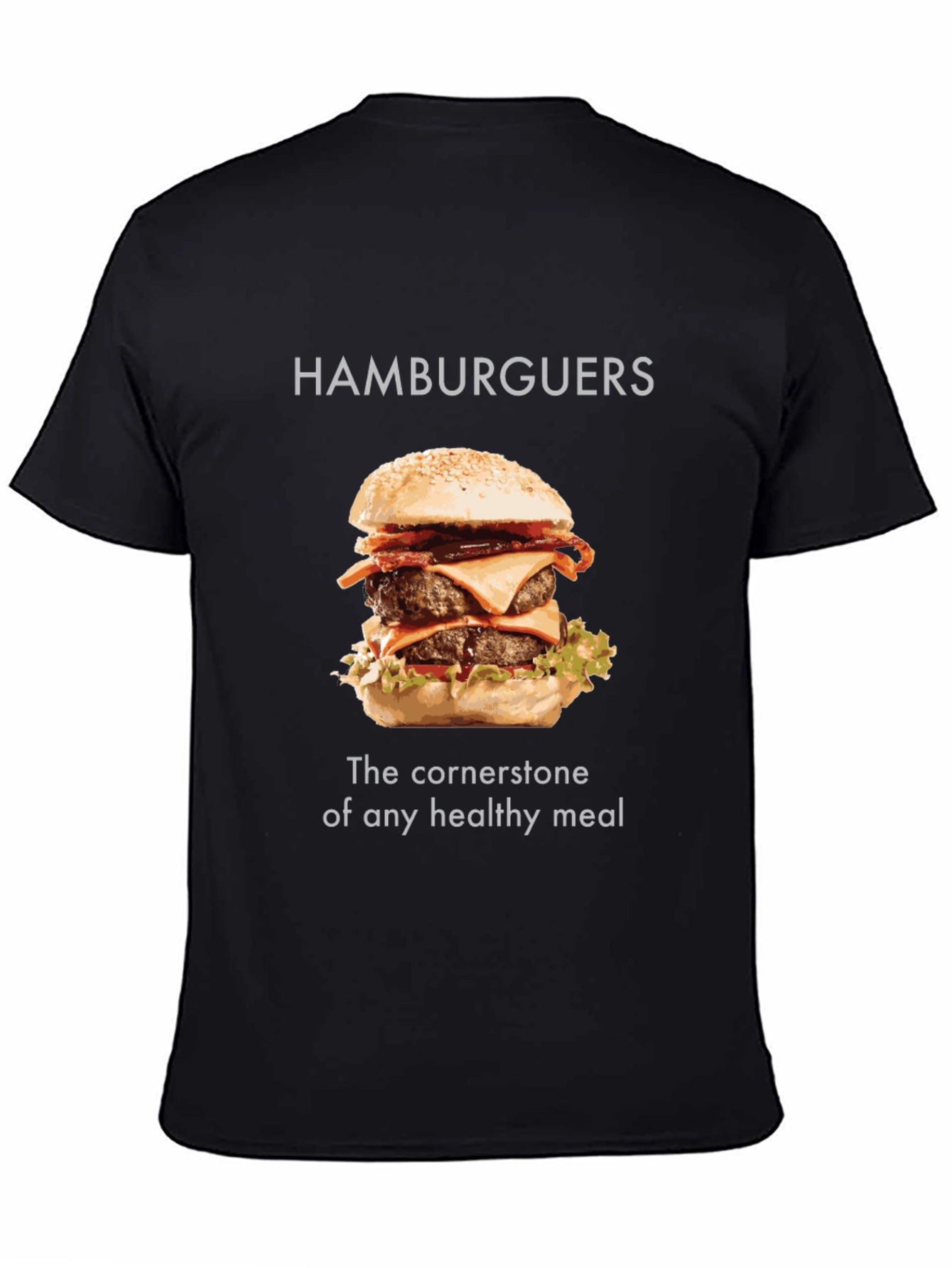 Humorous Hamburger T-Shirt - Healthy Meal Tee