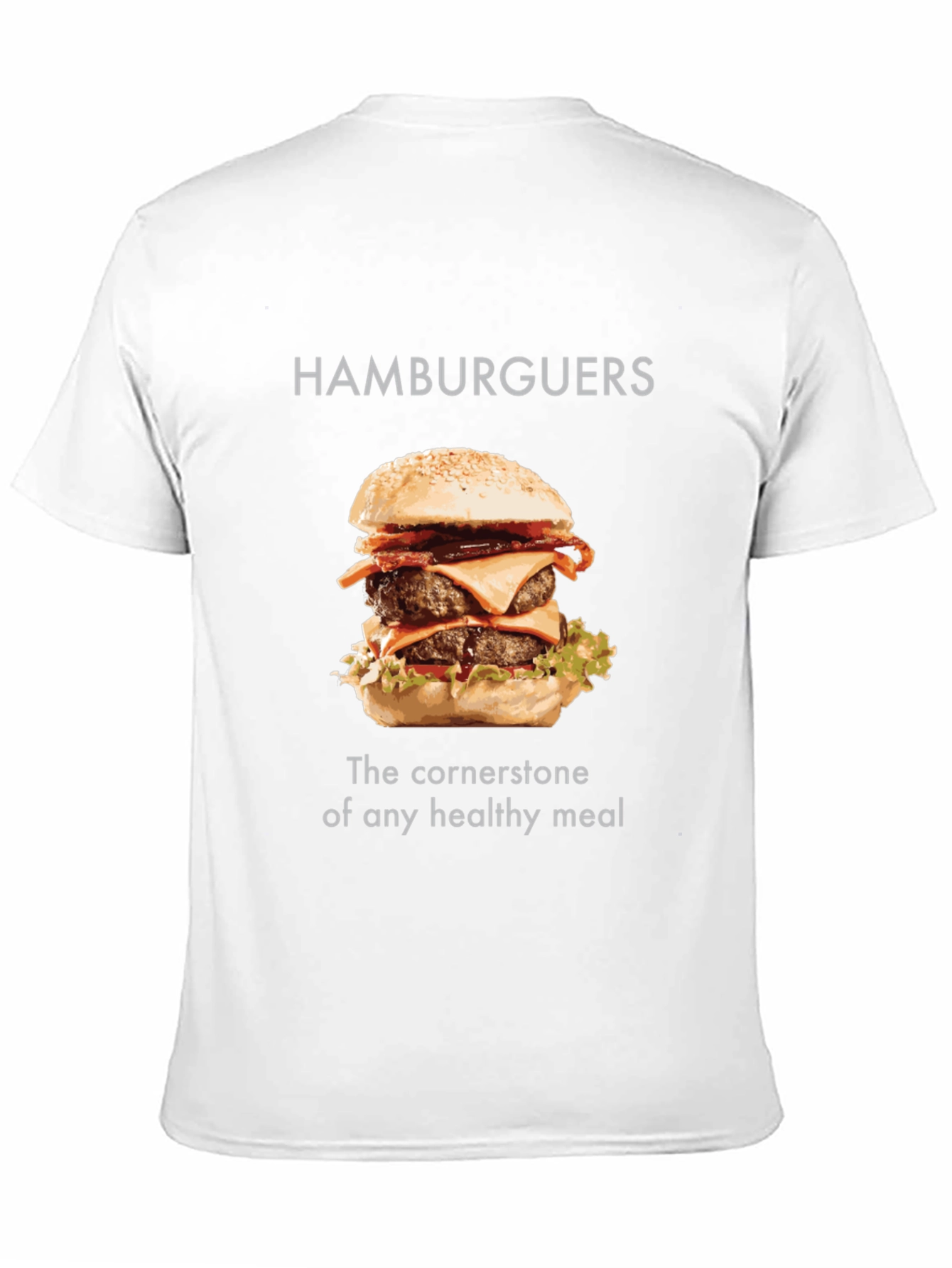 Humorous Hamburger T-Shirt - Healthy Meal Tee