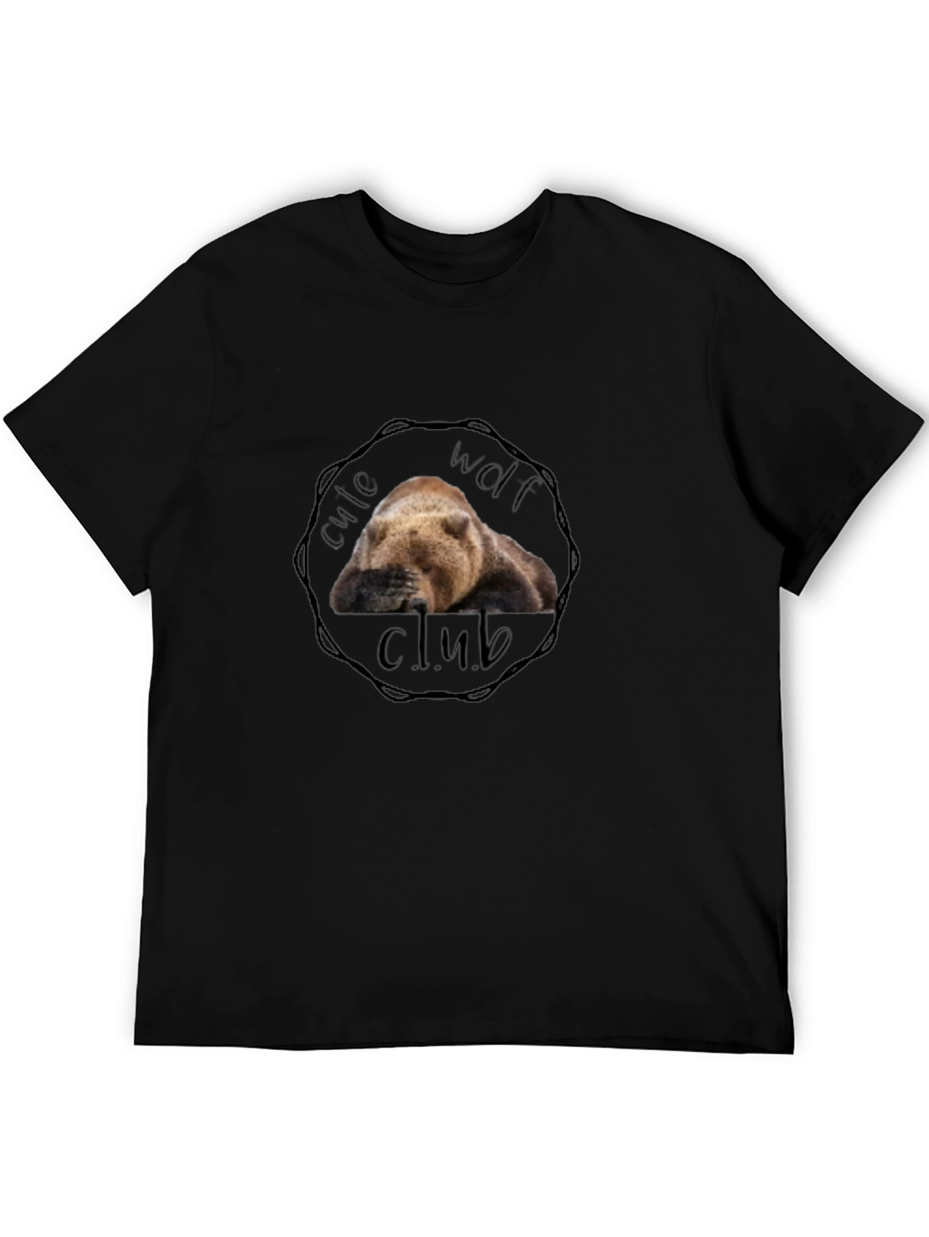 Cute Wolf Club Black T-Shirt