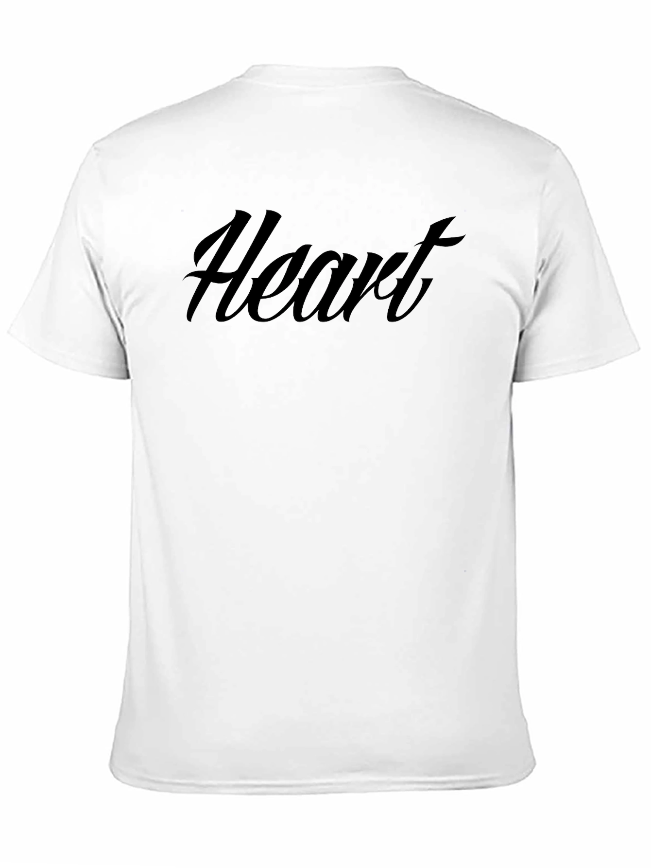 Heart Graphic Print Black Crew Neck T-Shirt