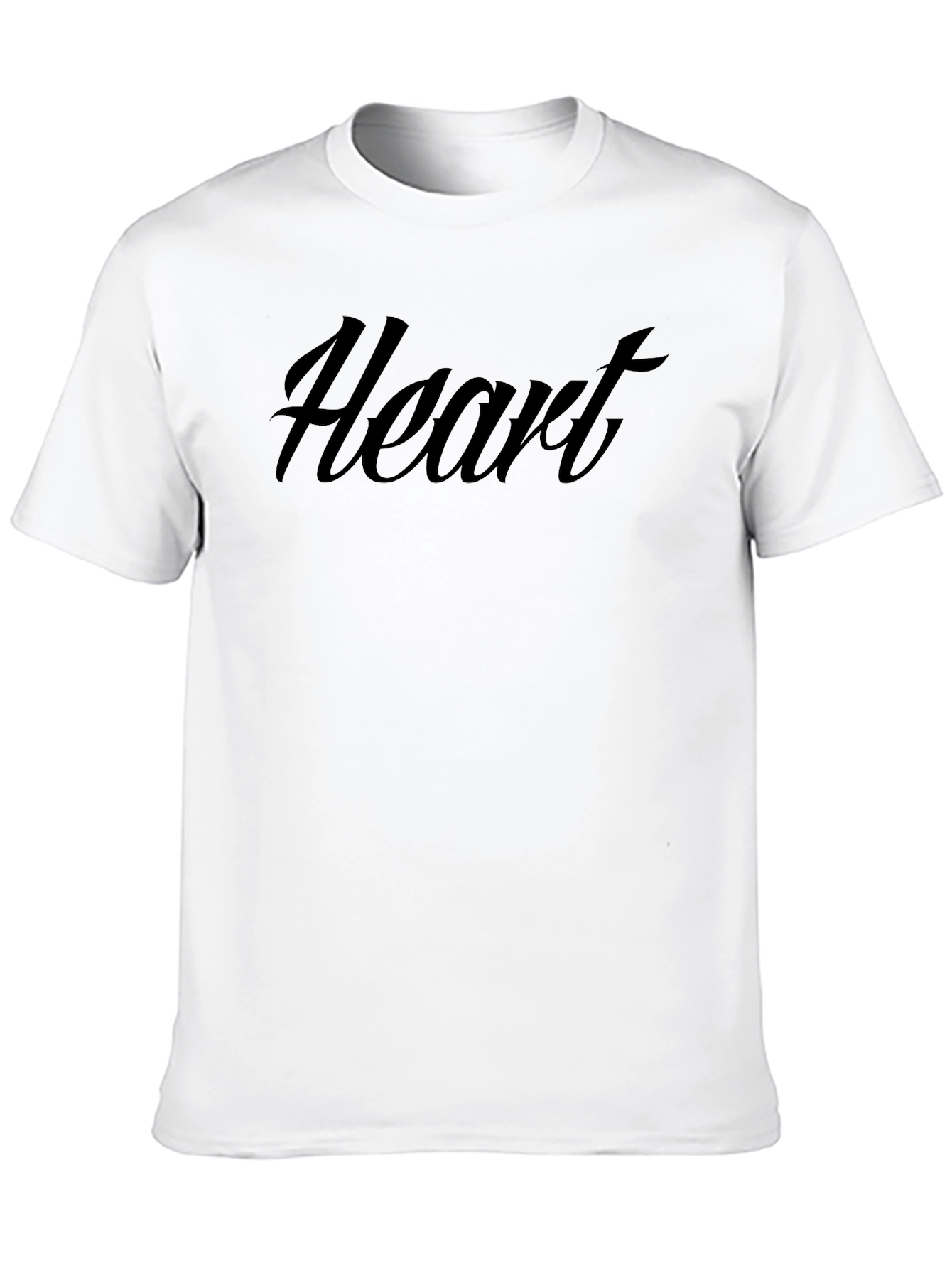 Heart Graphic Print Black Crew Neck T-Shirt