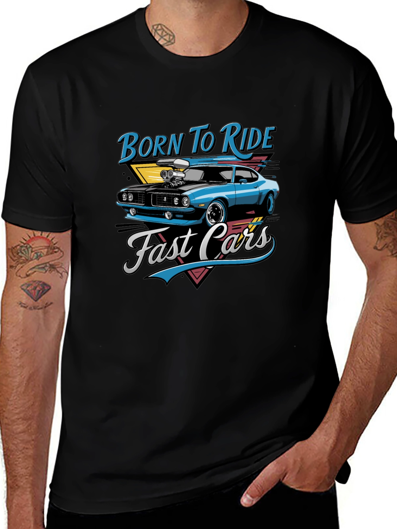 Born to Ride Fast Cars Graphic T-Shirt
