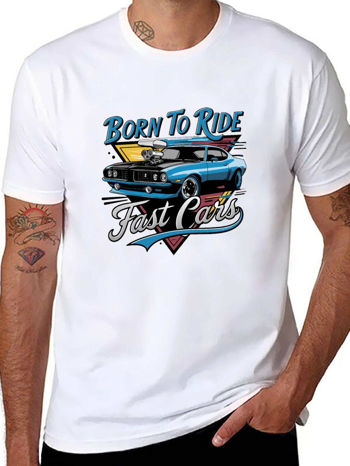 Born to Ride Fast Cars Graphic T-Shirt