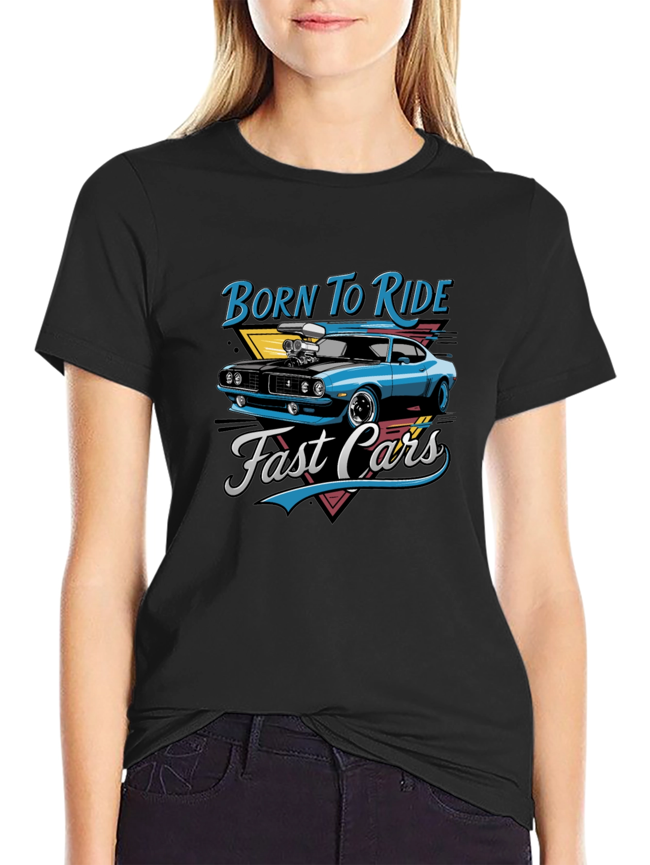 Born to Ride Fast Cars Graphic T-Shirt