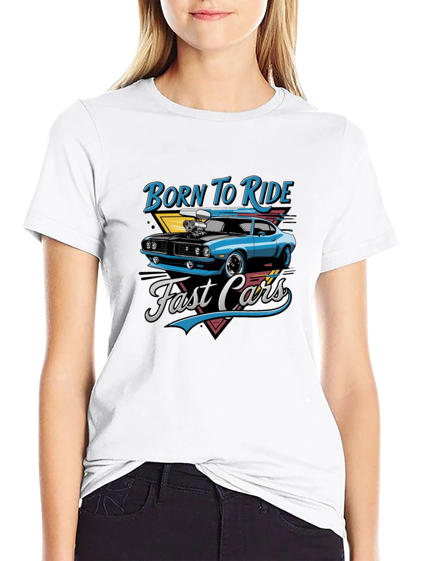 Born to Ride Fast Cars Graphic T-Shirt