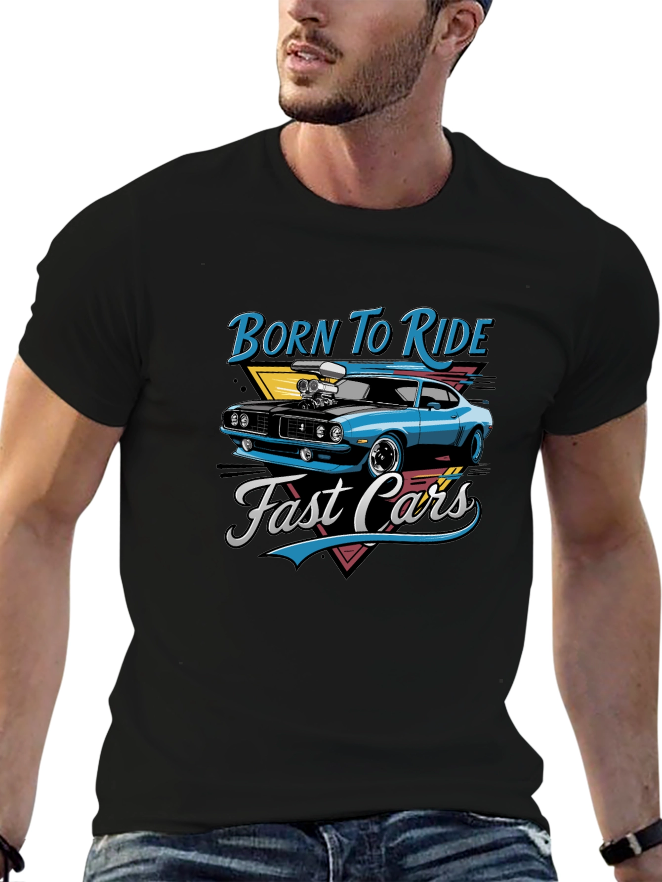 Born to Ride Fast Cars Graphic T-Shirt