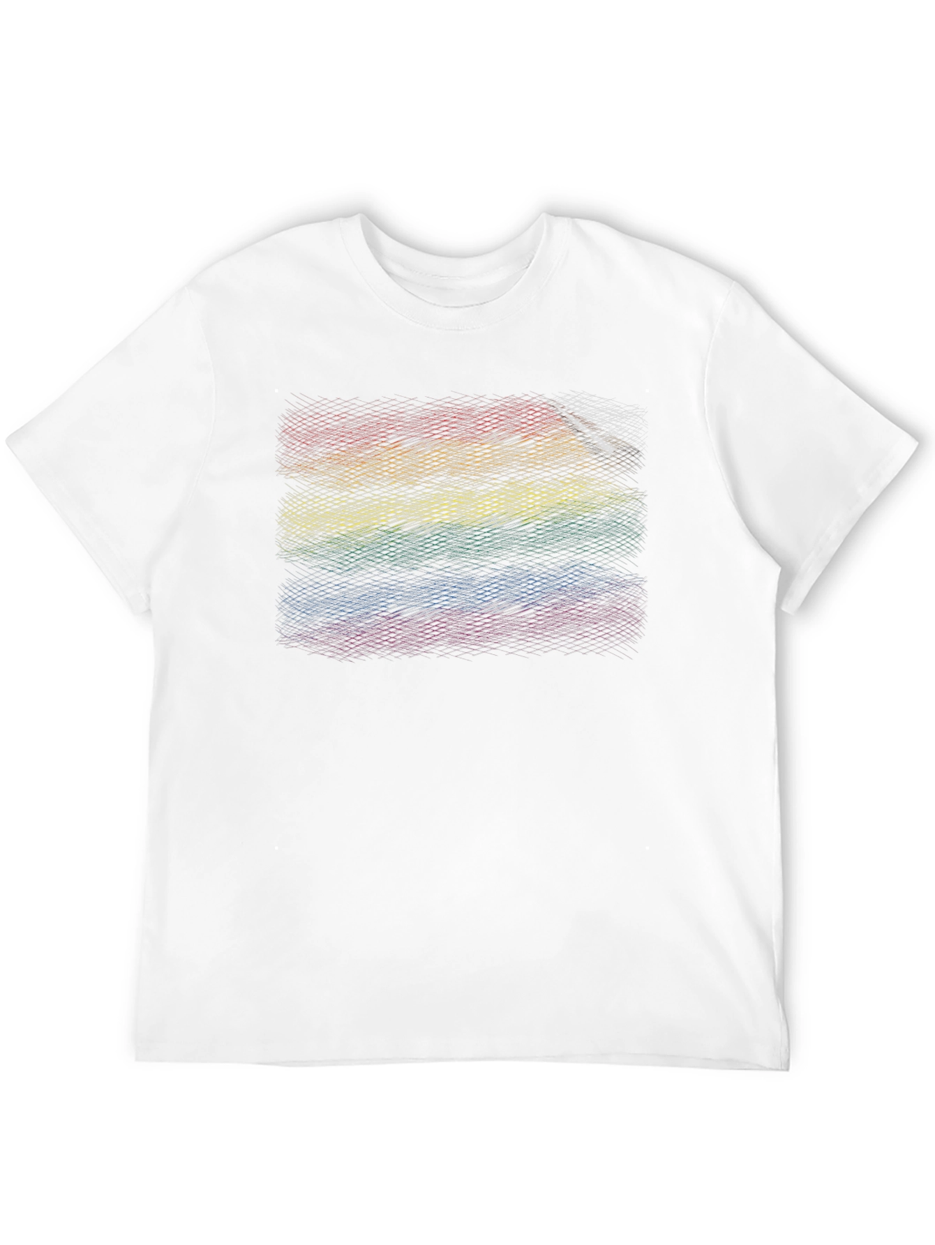 Rainbow Stripes Graphic Tee - Black Cotton Blend