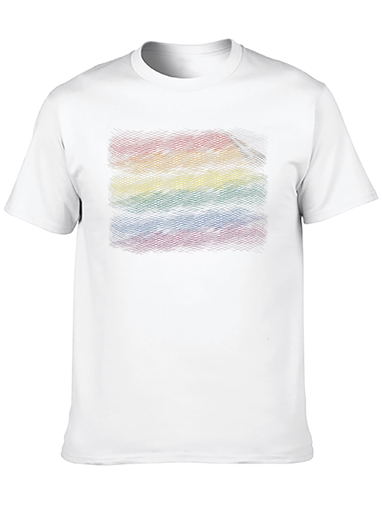 Rainbow Stripes Graphic Tee - Black Cotton Blend