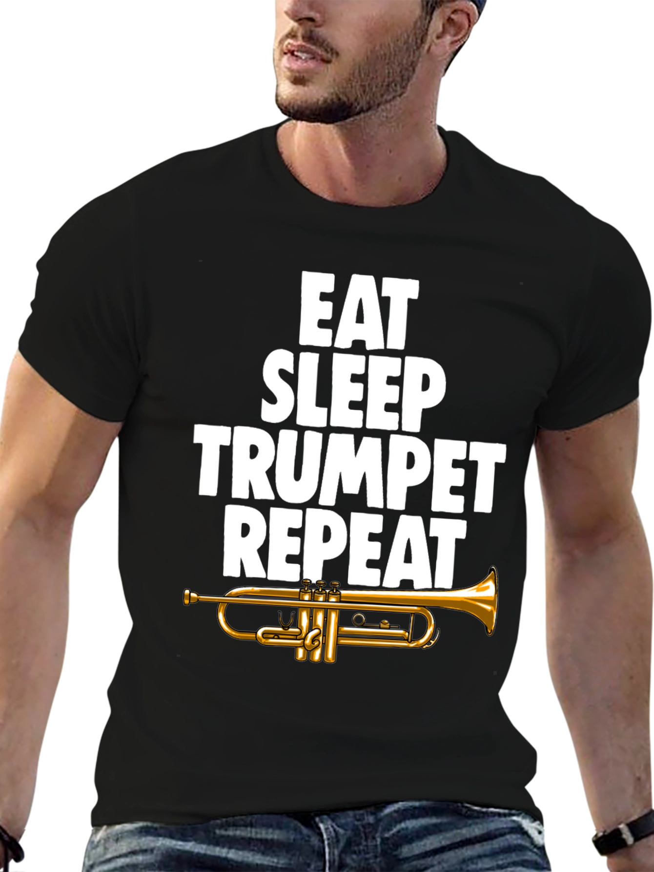 Eat Sleep Trumpet Repeat Graphic Tee