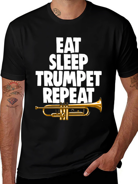 Eat Sleep Trumpet Repeat Graphic Tee