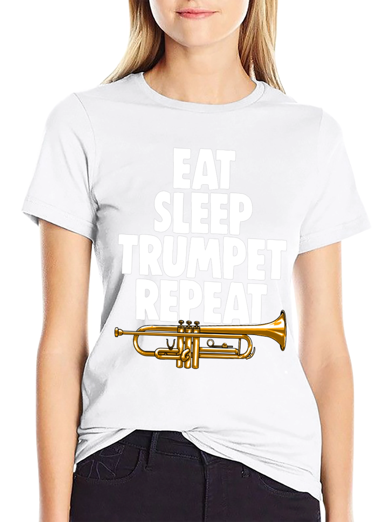 Eat Sleep Trumpet Repeat Graphic Tee