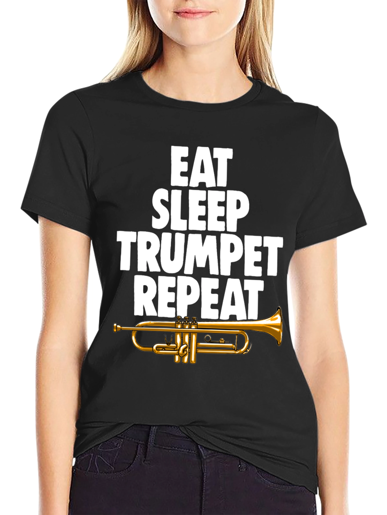 Eat Sleep Trumpet Repeat Graphic Tee