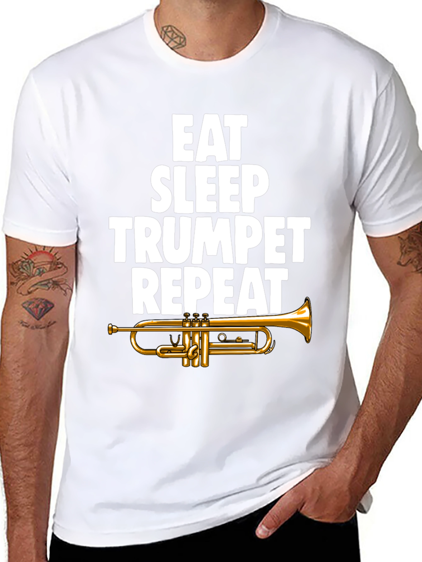Eat Sleep Trumpet Repeat Graphic Tee