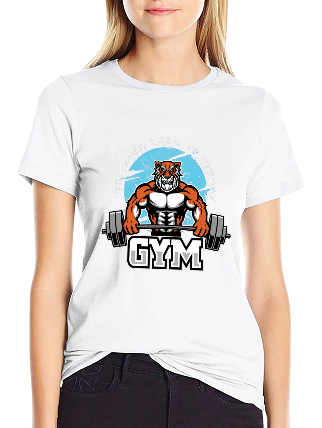 Stronger Than Yesterday Gym Tiger T-Shirt