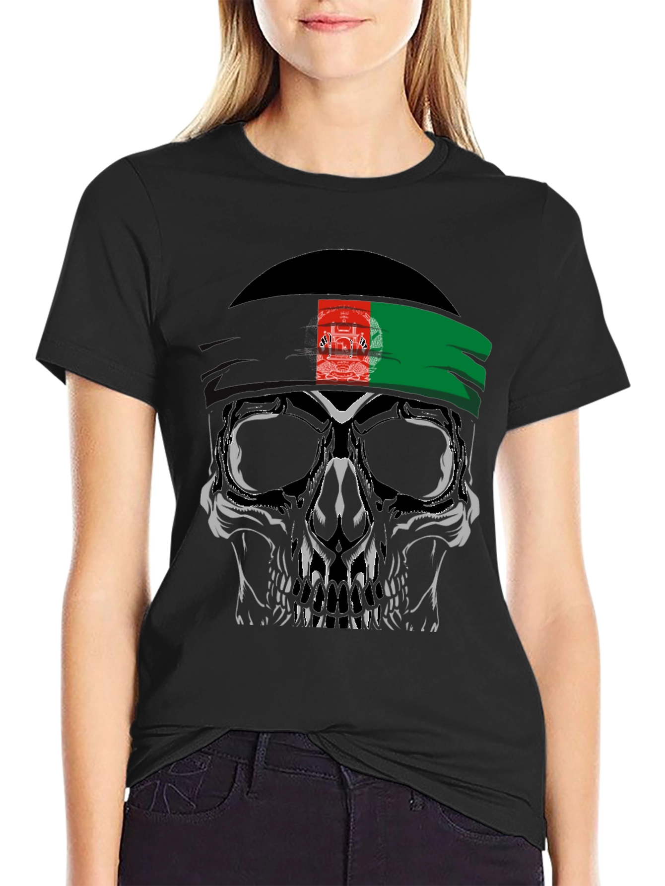 Skull Afghanistan Flag T-Shirt