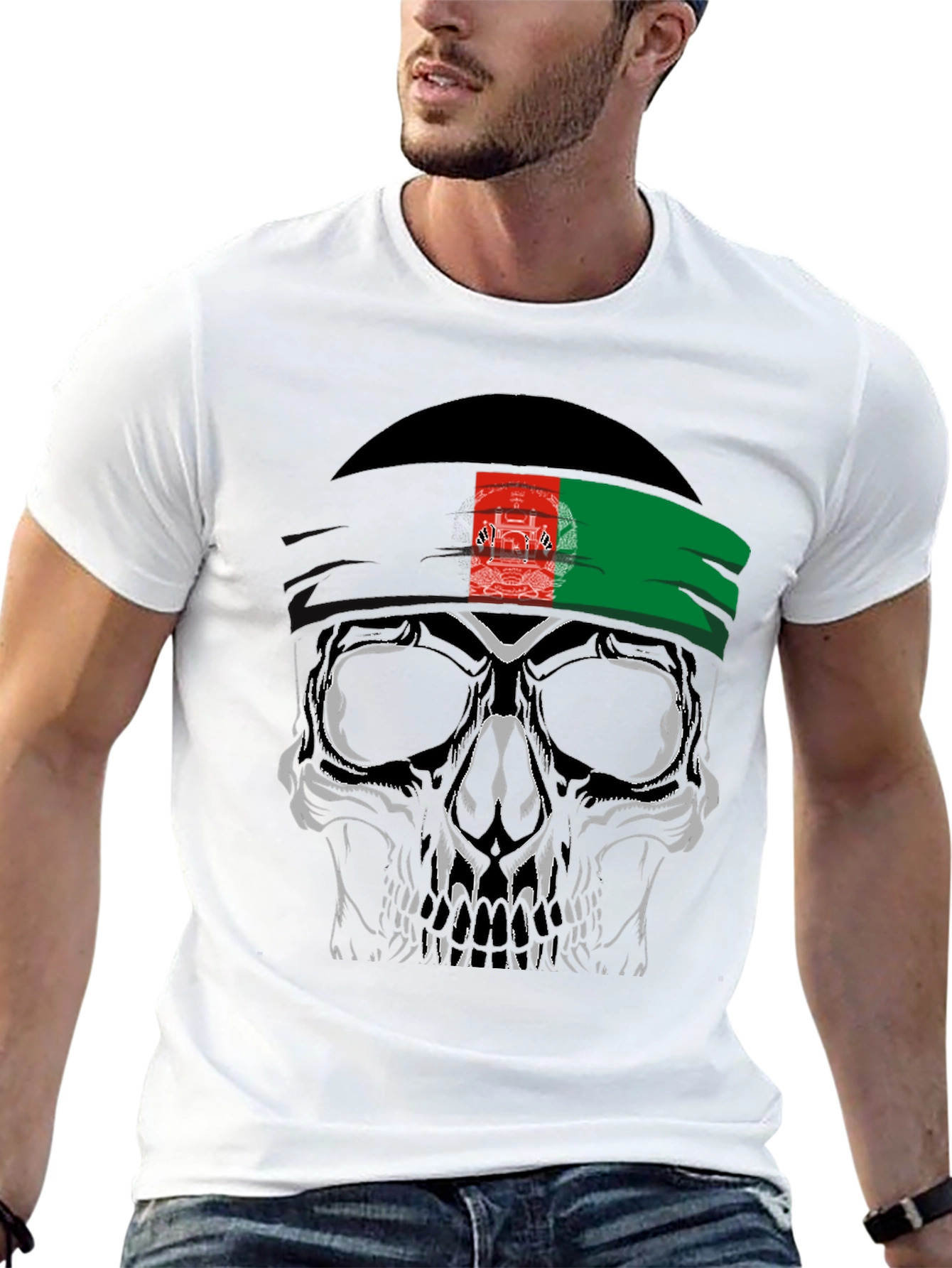 Skull Afghanistan Flag T-Shirt