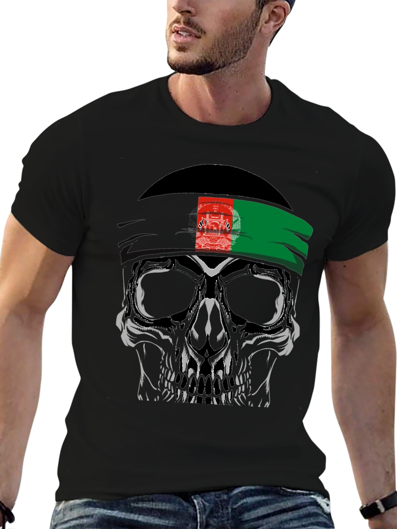 Skull Afghanistan Flag T-Shirt