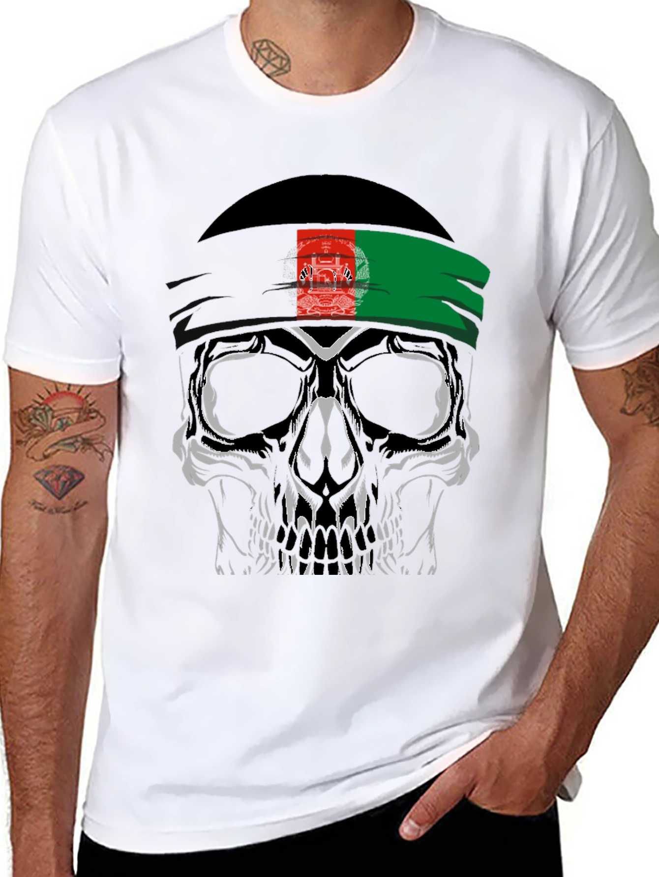 Skull Afghanistan Flag T-Shirt