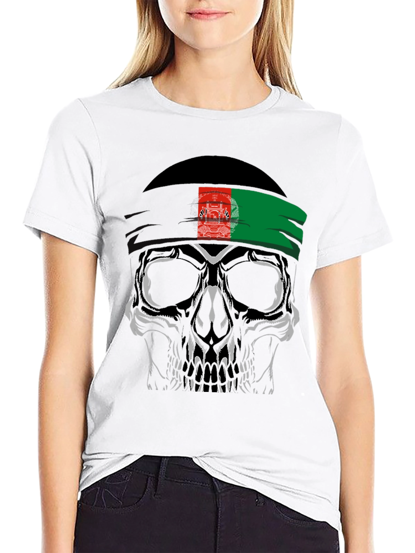 Skull Afghanistan Flag T-Shirt