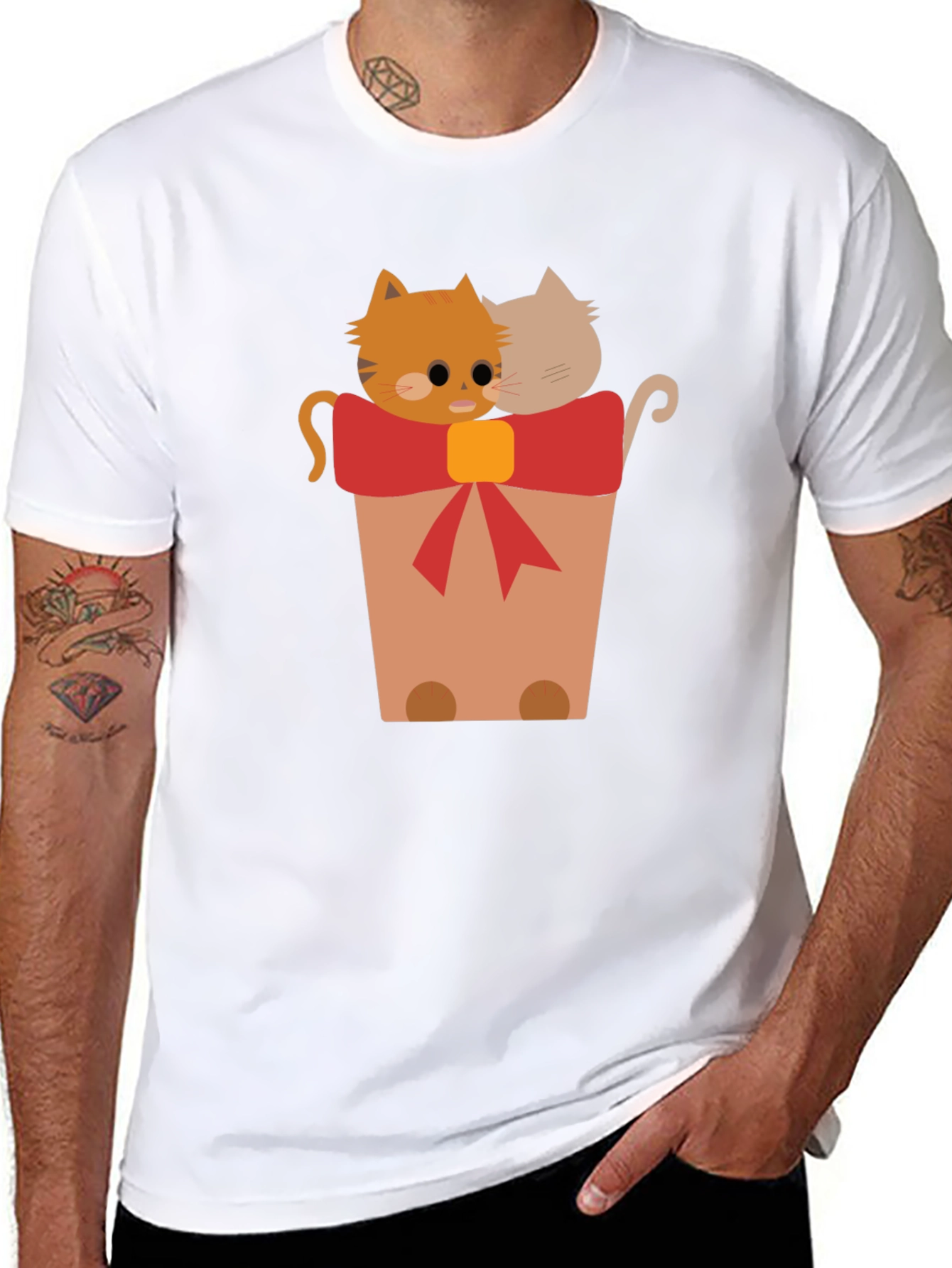 Cute Cats in a Pot Graphic T-Shirt