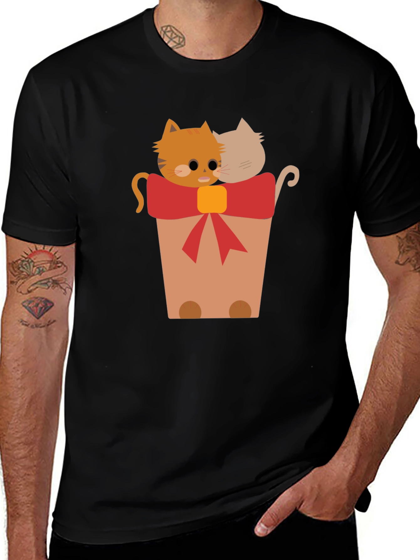 Cute Cats in a Pot Graphic T-Shirt