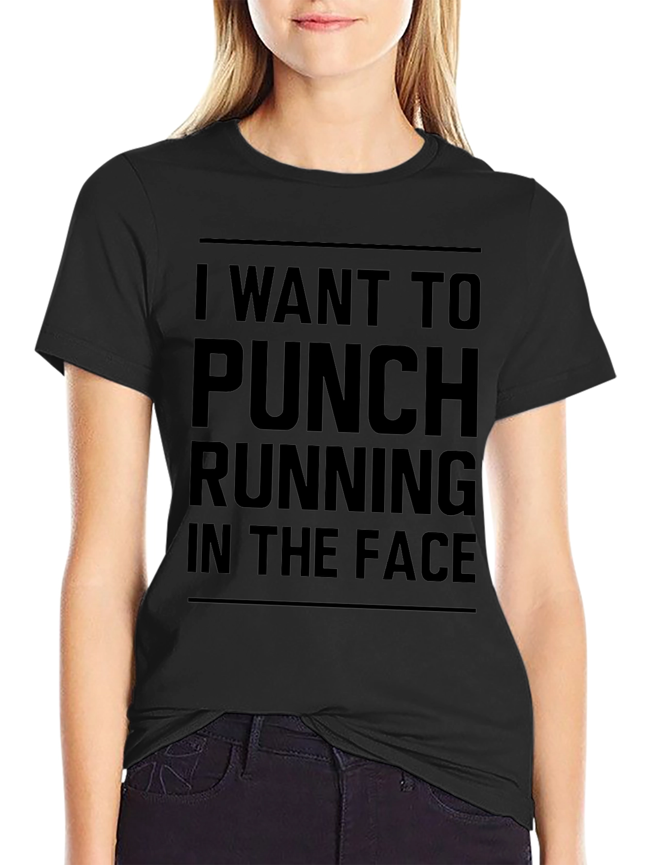 Funny Running T-Shirt - I Want To Punch Running